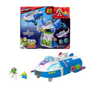 Imaginext Toy Story  Transforming Buzz Lightyear Ship Toy Vehicle With Lights & Sounds. Figures