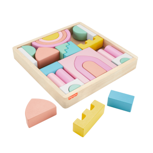 Fisher-Price Wooden Castle Block Set Toddler Stacking Toy. 28 Wood Pieces