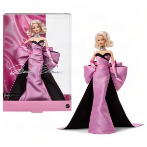 Marilyn Monroe Barbie Signature Collectible Doll. Wearing Iconic Pink Dress From The Film & Diamonds Jewelry