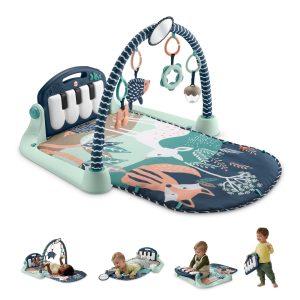 Fisher-Price Baby Gym Playmat With Kick & Play Piano And Tummy Time Toys. Navy Fawn