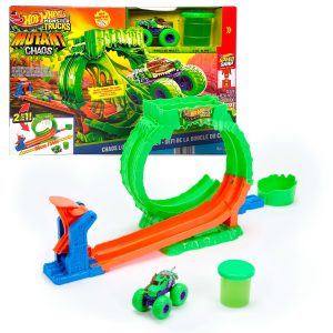 Hot Wheels Monster Trucks Mutant Chaos. Loop Challenge Playset With Wreckin' Wolf Toy Truck & Slime