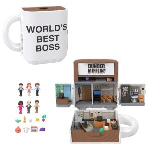 Polly Pocket X The Office Best Boss Mug Compact. Dunder Mifflin Character Set Collectible Toy