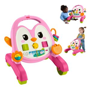 Fisher-Price 2-In-1 Musical Penguin Activity Walker. Pink. Baby To Toddler Push Along Toy