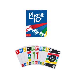 Phase 10 Card Game With Color Blind Accessible Deck For Kid. Adult & Family Nights & Parties