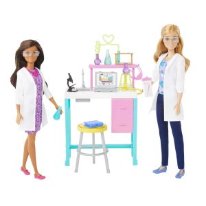 Barbie Science Lab Playset With 2 Dolls. Lab Bench And 10+ Accessories