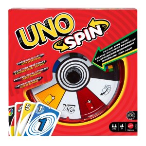 UNO Spin Card Game For Kid. Adult & Family Nights. Classic Play With Spinner