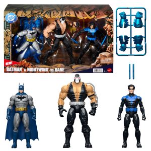 DC Premier Batman & Nightwing vs Bane Pack 6.5 Inch Scale Action Figures. Accessories