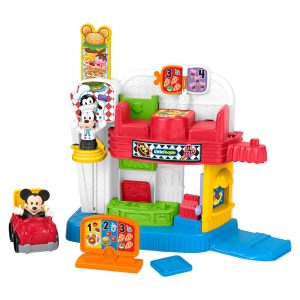 Fisher-Price Little People Disney Jr Mickey Mouse & Goofy's Silly Sounds Diner Toddler Playset