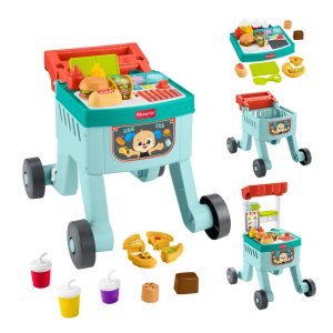 Trotteur Casse-Croûte 4 en 1 de Luxe Fisher-Price. Jouet D'Apprentissage Pour Bébé et Tout-Petit. Version Multilingue. 23 Éléments de Jeu