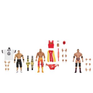 WWE Elite Hulk Hogan John Cena Batista Action Figures. 6-Inch Collectible Set With Articulation & Accessories