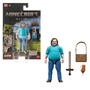 Minecraft Steve Action Figure & Accessories. 4-Inch Toy Set Inspired By A Minecraft Movie