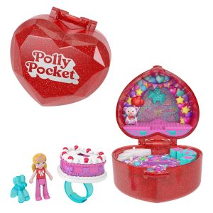Polly Pocket Doll & Playset. Mattel 80th Anniversary Ring Box. Jewelry Box With Pet And Wearable Ring. Celebration Theme