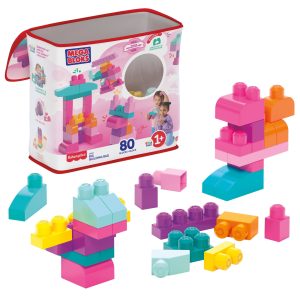 MEGA BLOKS First Builders Big Building Bag Toy Blocks With Storage Bag (80 Pieces) For Toddler