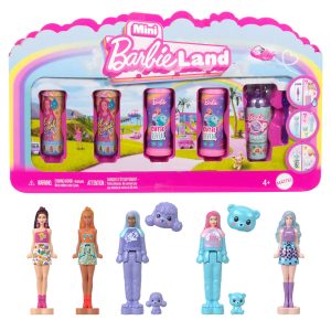 Barbie Mini Barbie Land 5-Pack Pop Reveal Dolls. 1.5-inch Mini Doll With Surprise Reveal & Sensory Play Piece