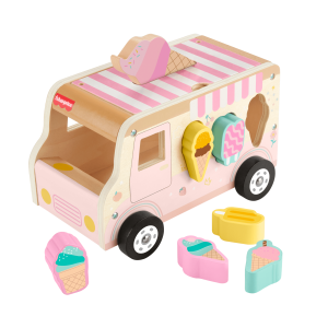 Fisher-Price Wooden Ice Cream Shape Sorter Set For Toddlers & Kids. 8 Wood Pieces