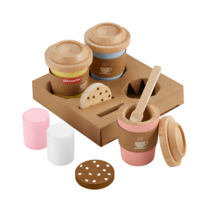 Fisher-Price Wooden Coffee To Go Set. Preschool Café Shop Playset. 15 Wood Pieces