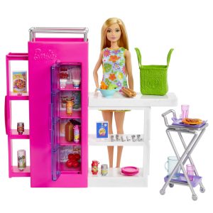 Barbie Doll And Ultimate Pantry Playset. Barbie Kitchen Add-On With 30+ Food-Themed Pieces