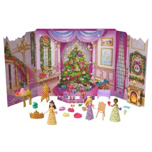 Disney Princess Advent Calendar With 24 Days Of Gifts. including 3 Small Dolls. 3 Friends & 22 Accy