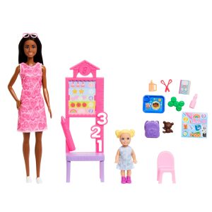 Barbie Careers Teacher Playset With Fashon Doll. Toddler Doll. Classroom Board & Accessories