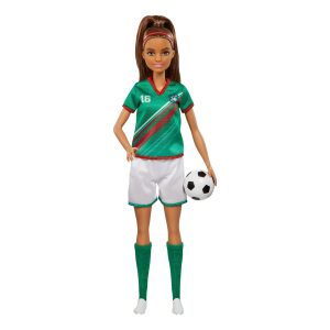 Barbie Soccer Doll. Brunette. #16 Uniform. Soccer Ball. Cleats.  Socks. 3 & Up