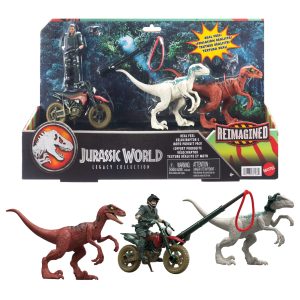 Jurassic World Reimagined Motorcycle. Owen Grady & Raptors & Tools Retro Pack. Fallen Kingdom Toy