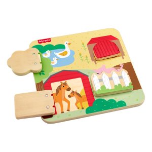 Fisher-Price Wooden Farm Animal Board Busy Activity Toy For Baby & Toddler. 1 Wood Piece