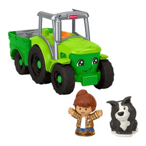 Fisher-Price Little People Push & Play Tractor. Musical Toy Farm Vehicle & 2 Figures For Toddlers. Multilanguage Version