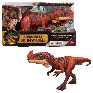 Jurassic World Wild Roar Afrovenator Dinosaur Action Figure Toy. Attack & Light & Sound. Scan Code