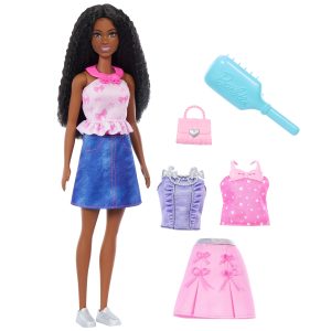 Barbie Easy To Dress Brooklyn Doll Featuring Easy To Dress. Snap On Fashions. Fashion Dolls With Brunette Brushable Hair
