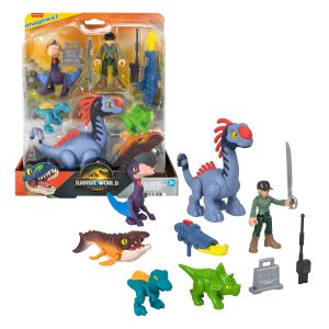 Fisher-Price Imaginext Jurassic World Rebirth Set With 6 Action Figures. Launcher & Accessories