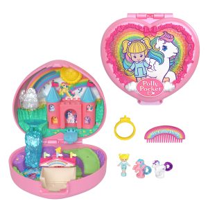 Polly Pocket My Little Pony Compact Playset With Micro Glory & Firefly Dolls. Comb & Brushable Tails