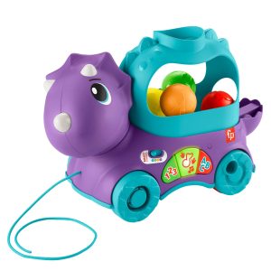 Fisher-Price Poppin' Triceratops Dinosaur Interactive Musical Learning Toy For Toddlers. 4 Balls