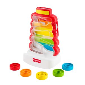 Fisher-Price Drop Through Rock-A-Stack Baby & Toddler Developmental Activity Toy. 5 Coins