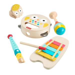 Fisher-Price Wooden Musical instruments Gift Set Toddler Creative Play. 6 Wood Pieces