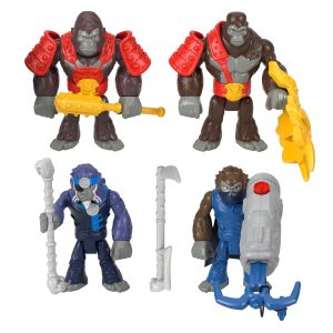 Imaginext Boss Level Gorilla vs Monkey Army Action Figure Set With Accessories. 9-Pack