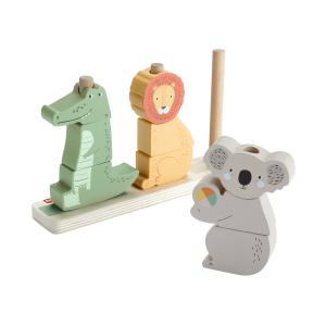 Fisher-Price Wooden Stack & Sort Animals Baby & Toddler Toy. 10 Wood Pieces