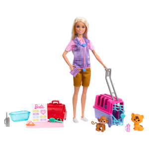Barbie Animal Rescue & Recovery Playset With Blonde Doll. 2 Animal Figures & Accessories
