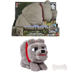 Minecraft Food Mode Dennis Plush Interactive Toy With Sounds & Bone Accessory. Inspired By The Movie