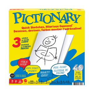 Pictionary Family Board Game For Kids. Adults And Game Night With Erasable Boards And Markers