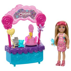 Barbie Chelsea Doll & Lollipop Stand. 10-Piece Toy Playset With Accessories