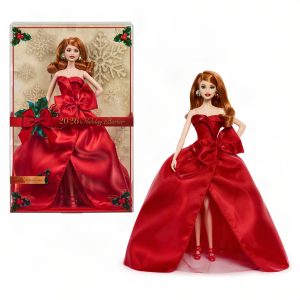 Poupée Mode Barbie Joyeux Noël 2026Barbie Signature. Poupée Saisonnière à Collectionner. Cheveux Roux. Robe Rouge Avec Nœud