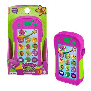 Fisher-Price Barney's World Hey Barney Phone Musical Toddler Toy With Lights For Kids. Multilanguage Version