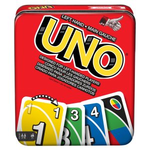 UNO Card Games. Left Hand UNO Game in Storage Tin