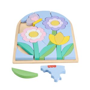 Fisher-Price Wooden Flower Puzzle Blocks For Preschool Kids. 37 Wood Pieces