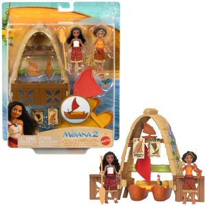 Disney Moana 2 Toys. Moana & Loto's Workshop Playset. 2 Small Dolls. Friend Figure. Boat & Accessories