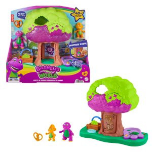 Fisher-Price Barney's World Lights & Sounds Treehouse Playset With Figures For Preschool Kids. Multilanguage Version