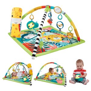 Fisher-Price 3-in-1 Baby & Toddler Gym. Baby Play Mat & Sensory Toys For Tummy Time. Rainforest
