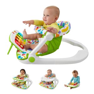 Fisher-Price Baby Chair. Deluxe Sit-Me-Up Seat With Kick & Play Piano Learning Toy & Snack Tray