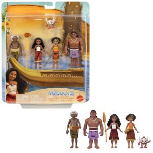 Disney Moana 2 Moana's Canoe Crew Playset With 5 Small Dolls & 3 Accessories. inspired By The Movie
