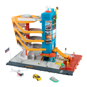Matchbox Action Drivers Transportation Center With A 1:64 Scale Taxi. Boat & Helicopter Plus A Food Vendor Accessory (3 Vehicles. 1 Accessory)